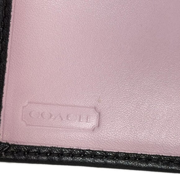 Auth COACH Ergo - Black Leather Trifold Wallet - Picture 5 of 6